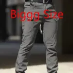 Black Cargo Plus Size Men's Elastic Tactical Pants Camping Hiking Fishing Trekking Climbing Outdoor Trousers Quick Dry Sports
