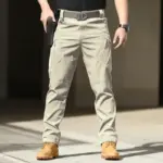 Men'S Tactical Cargo Pants - Softshell, Stretchy Fabric, Multiple Pockets, Button Fly, No Belt, All-Season Outdoor Training Pant