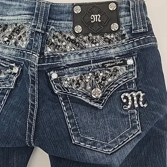 Gothic Womens Diamond Embroidery Jeans Vintage Low Rise Flared Jeans Women Retro Y2k Baggy Denim Pants High Streetwear Trousers - Image 6